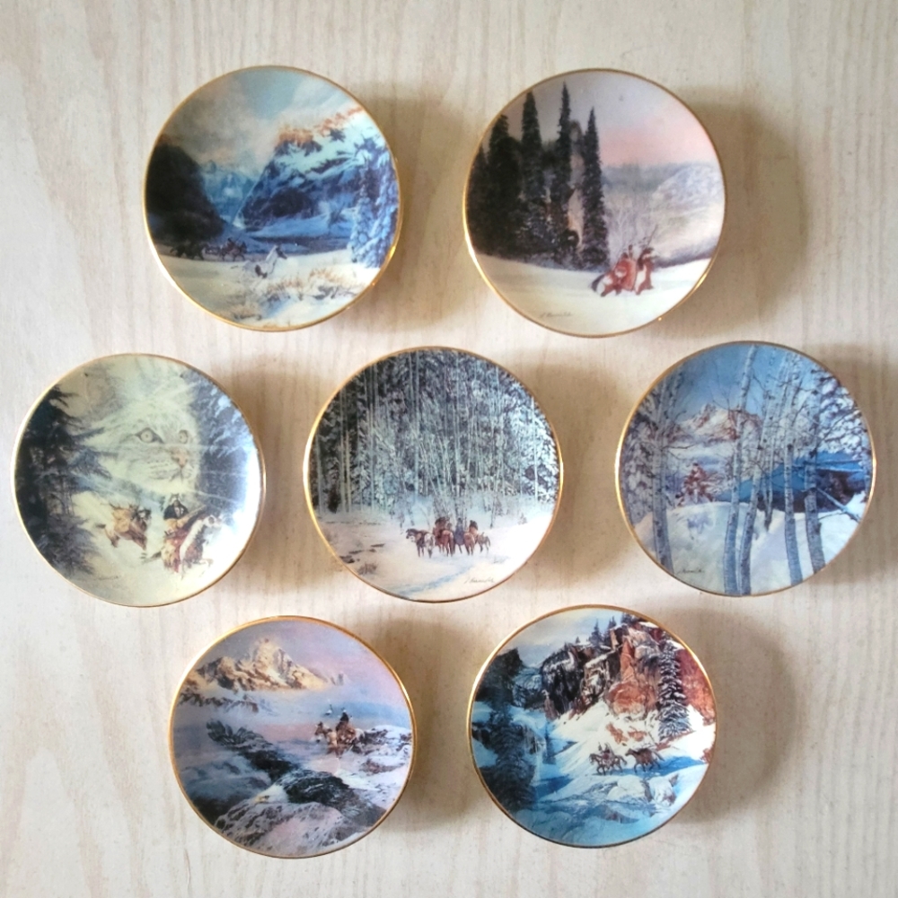 3.5" diameter Faces of the Spirits mini plate collection.  Bradford Editions1995